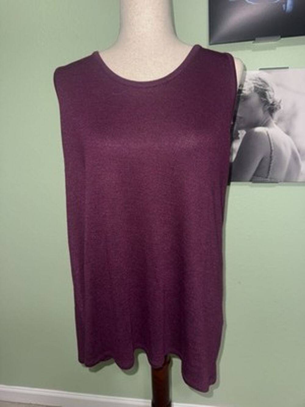 Market & Spruce XL Plum Purple Tie Back Knit Tank Top Sleeveless Stitch Fix